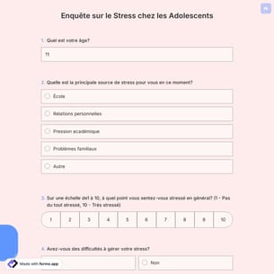 Enquête sur le Stress chez les Adolescents