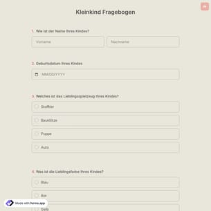 Kleinkind Fragebogen