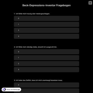 Beck-Depressions-Inventar Fragebogen
