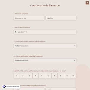 Cuestionario de Bienestar