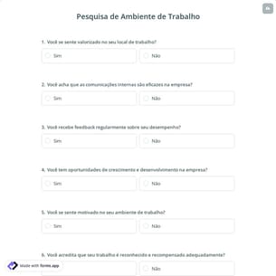 Pesquisa de Ambiente de Trabalho