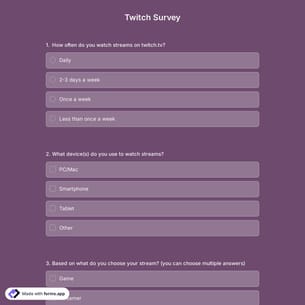 Twitch Survey