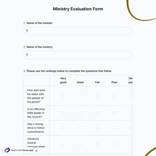 Ministry Evaluation Form