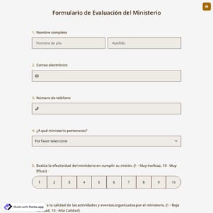 Formulario de Evaluación del Ministerio
