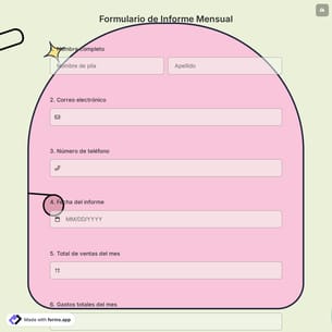 Formulario de Informe Mensual