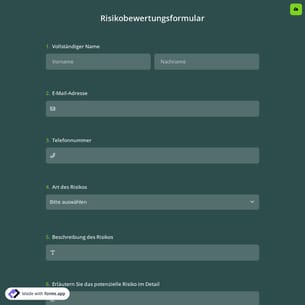 Online-Risikobewertungsformular