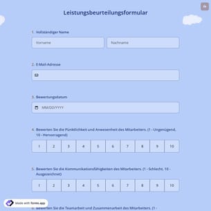 Leistungsbeurteilungsformular