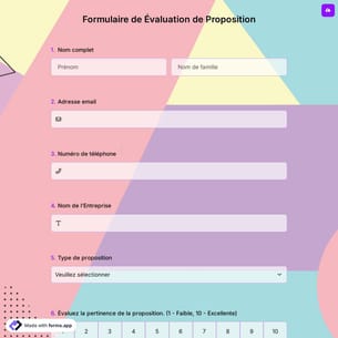 Formulaire de Évaluation de Proposition
