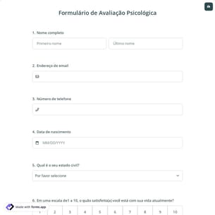 Formulário de Avaliação Psicológica
