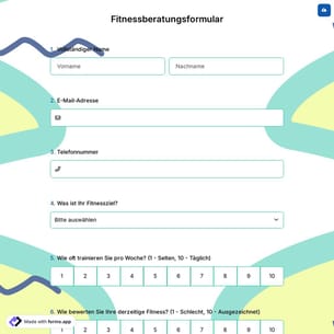 Fitnessberatungsformular