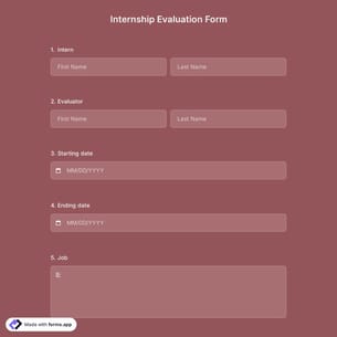 Internship Evaluation Form