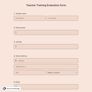 Teacher Training Evaluation Form
