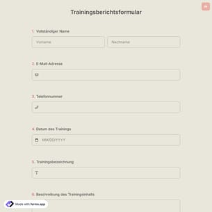 Trainingsberichtsformular
