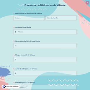 Formulaire de Déclaration de Véhicule