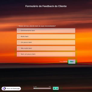 Formulário de Feedback do Cliente