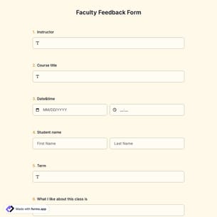 Faculty Feedback Form