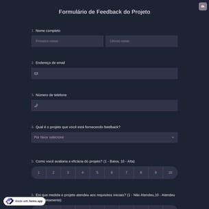 Formulário de Feedback do Projeto