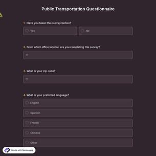 Public Transportation Questionnaire