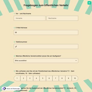 Fragebogen zum öffentlichen Verkehr