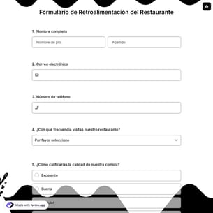 Formulario de Retroalimentación del Restaurante