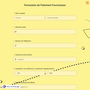 Formulaire de Paiement Fournisseur