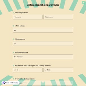 Lieferantenzahlungsformular