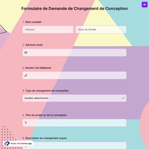 Formulaire de Demande de Changement de Conception