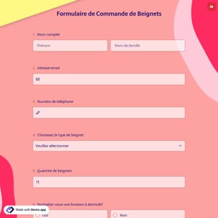 Formulaire de Commande de Beignets