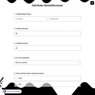 Getränke-Bestellformular