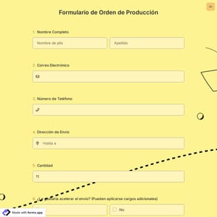 Formulario de Orden de Producción