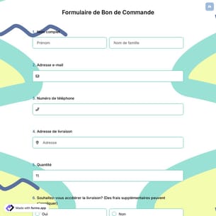 Formulaire de Bon de Commande