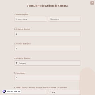 Formulário de Ordem de Compra