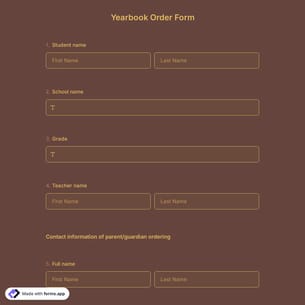 Yearbook Order Form