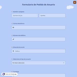 Formulario de Pedido de Anuario