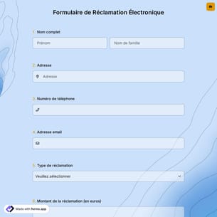 Formulaire de Réclamation Électronique