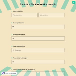 Formulário Eletrônico de Reclamação