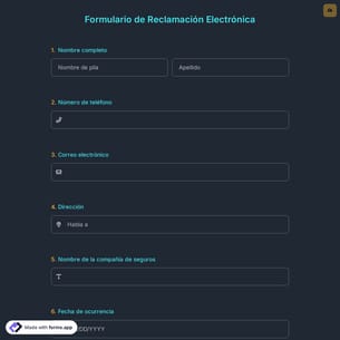 Formulario de Reclamación Electrónica