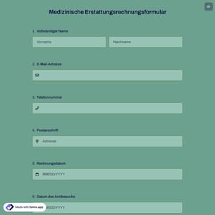 Medizinische Erstattungsrechnungsformular