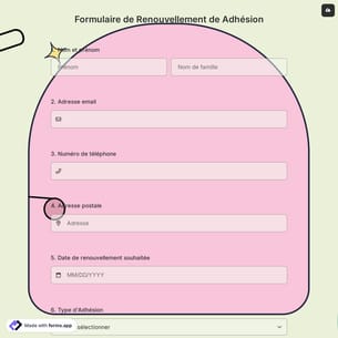 Formulaire de Renouvellement de Adhésion