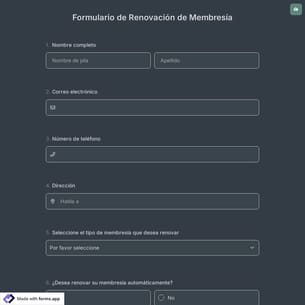 Formulario de Renovación de Membresía