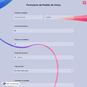 Formulario de Pedido de Vinos