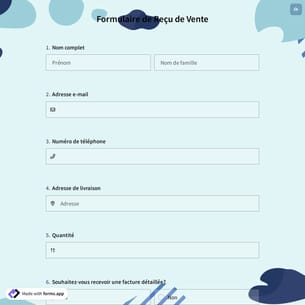 Formulaire de Reçu de Vente
