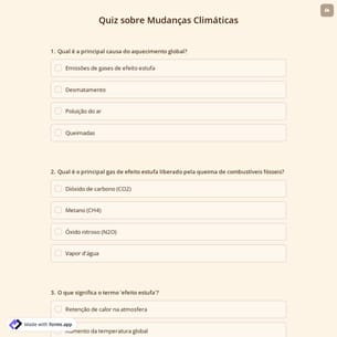 Quiz sobre Mudanças Climáticas