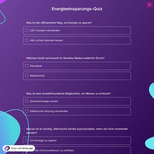 Energieeinsparungs-Quiz