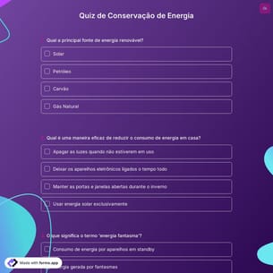 Quiz de Conservação de Energia