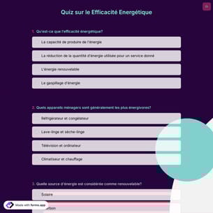Quiz sur le Efficacité Energétique
