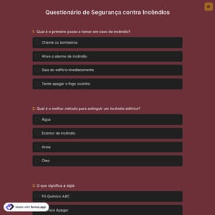 Questionário de Segurança contra Incêndios