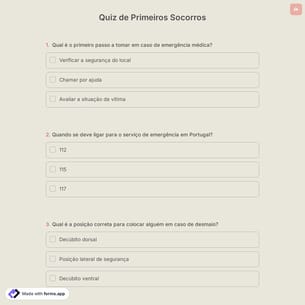 Quiz de Primeiros Socorros