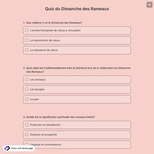 Quiz du Dimanche des Rameaux