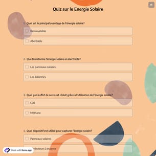 Quiz sur le Energie Solaire